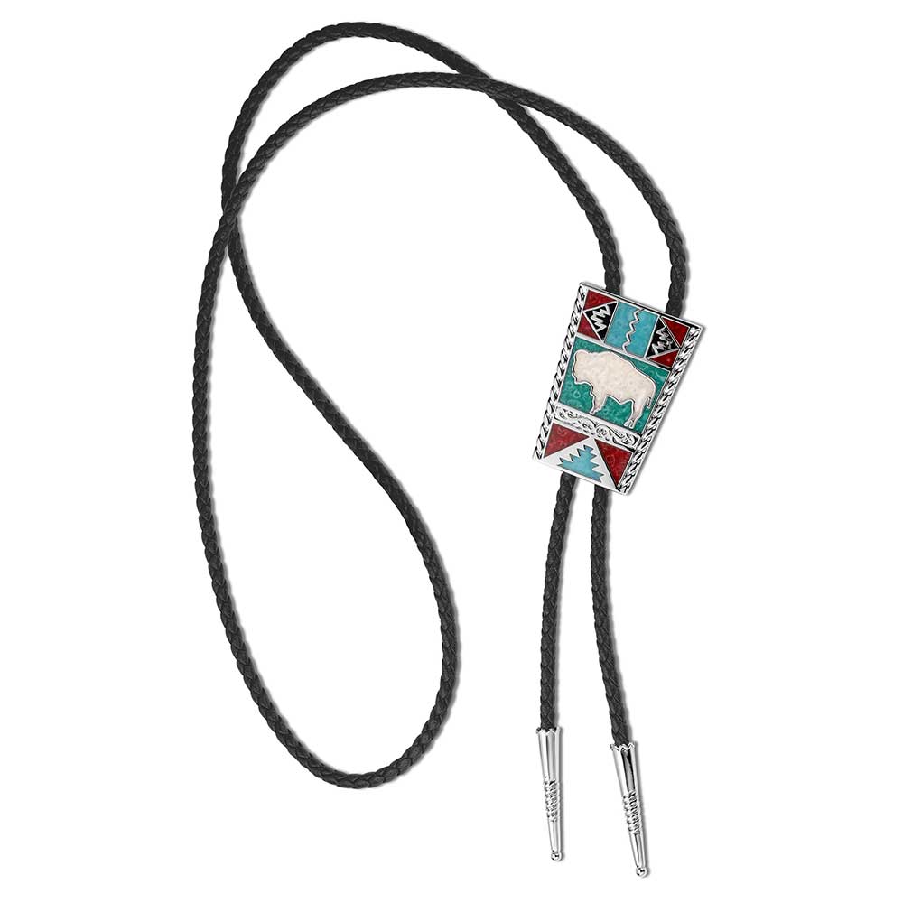 White Buffalo Bolo Tie